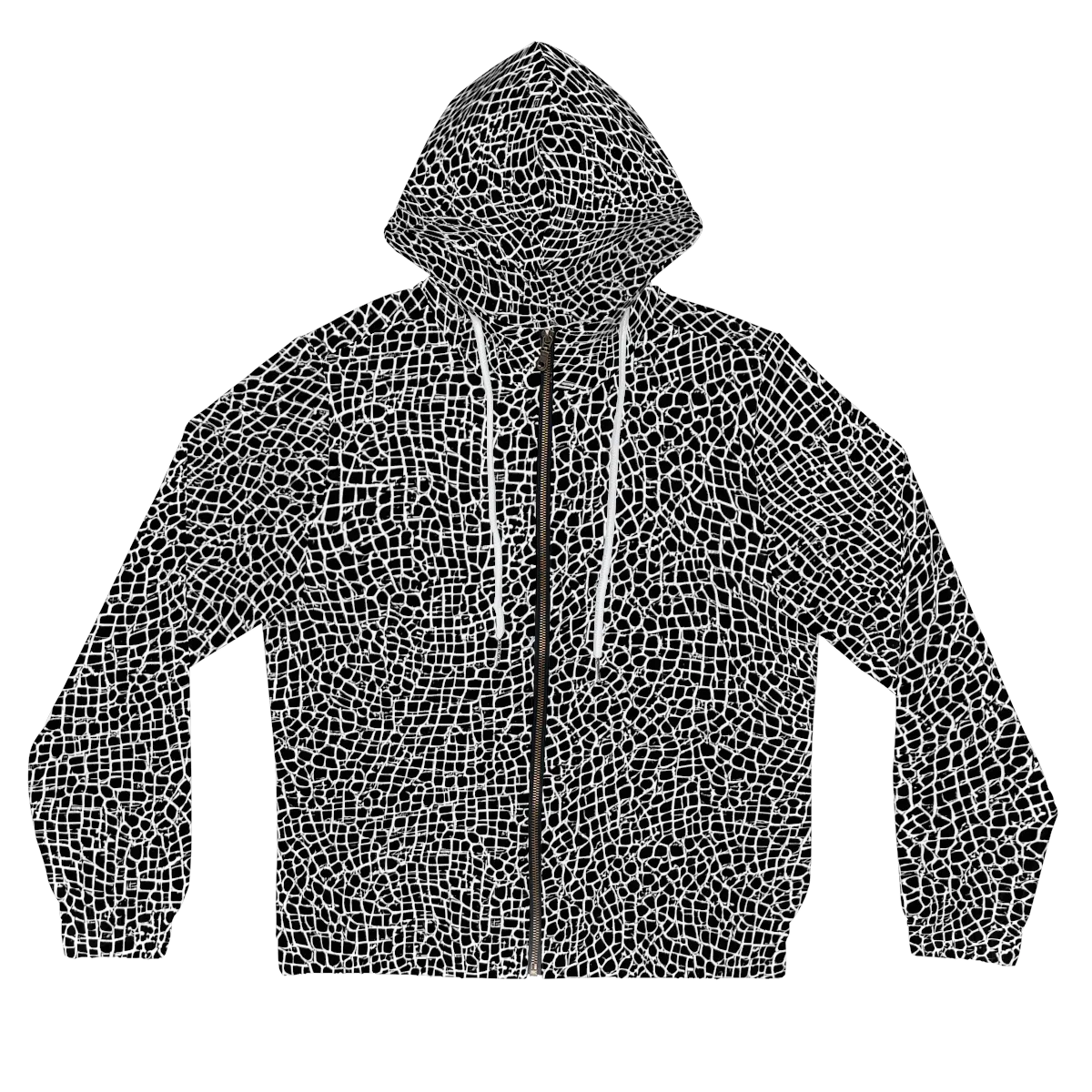 Lacquer Grid on Women's Full-Zip Hoodie — Front