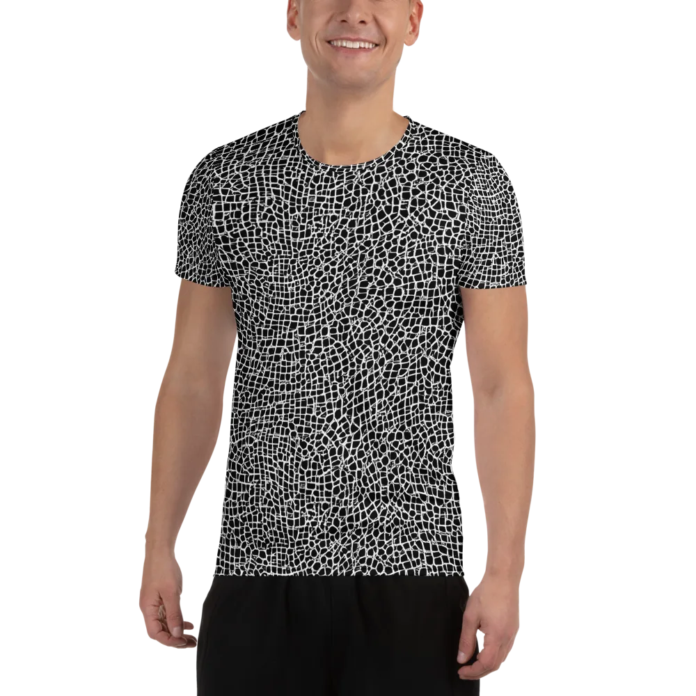 Lacquer Grid on Men's Athletic T-Shirt — Front