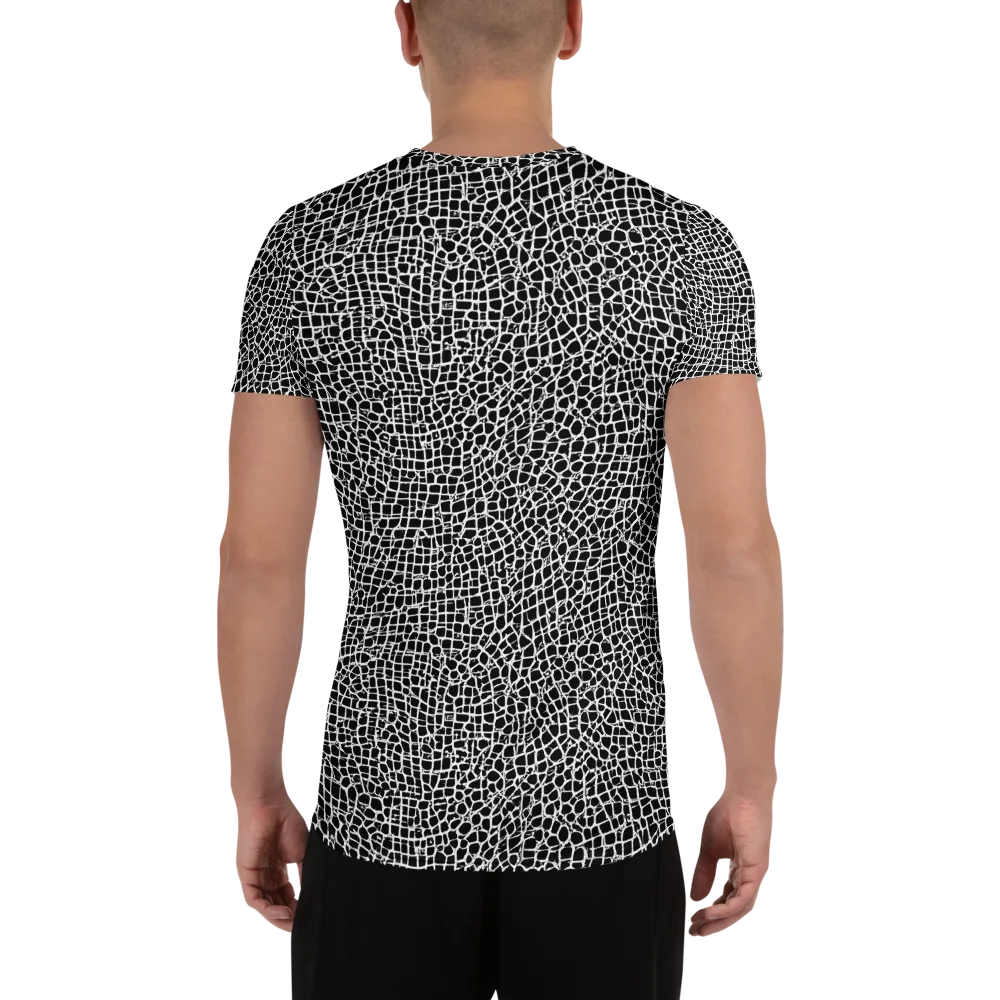 Lacquer Grid on Men's Athletic T-Shirt — Back
