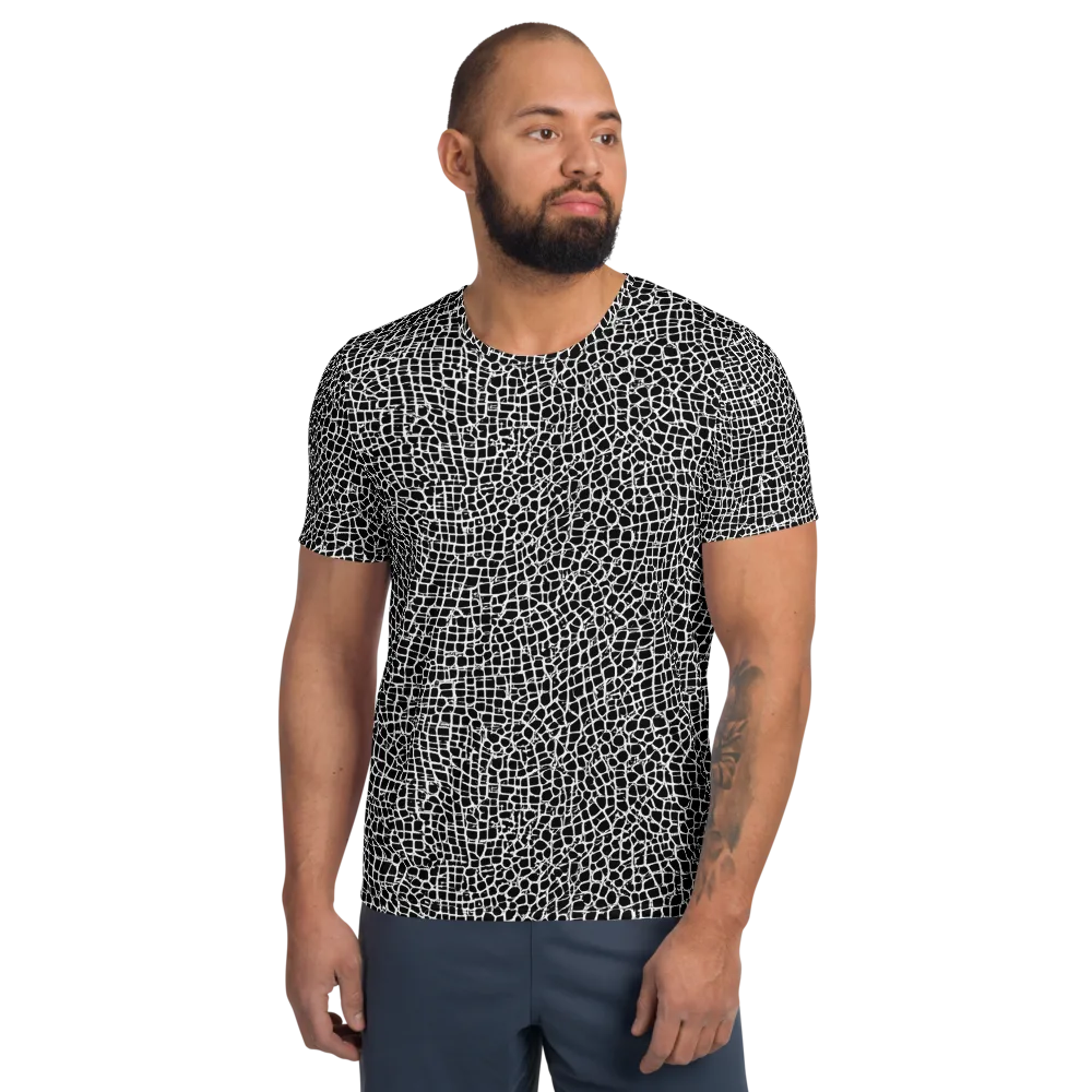 Lacquer Grid on Men's Athletic T-Shirt — Front