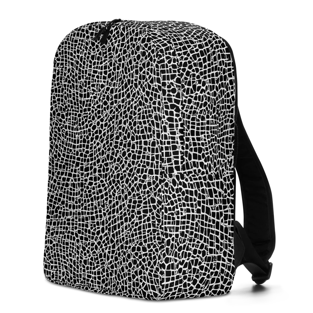 Lacquer Grid on Minimalist Backpack — Left