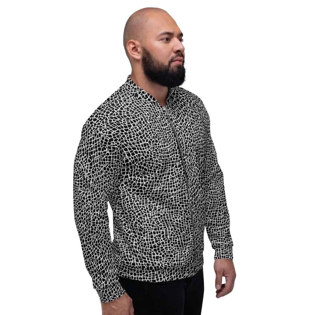 Lacquer Grid on Bomber Jacket — Right