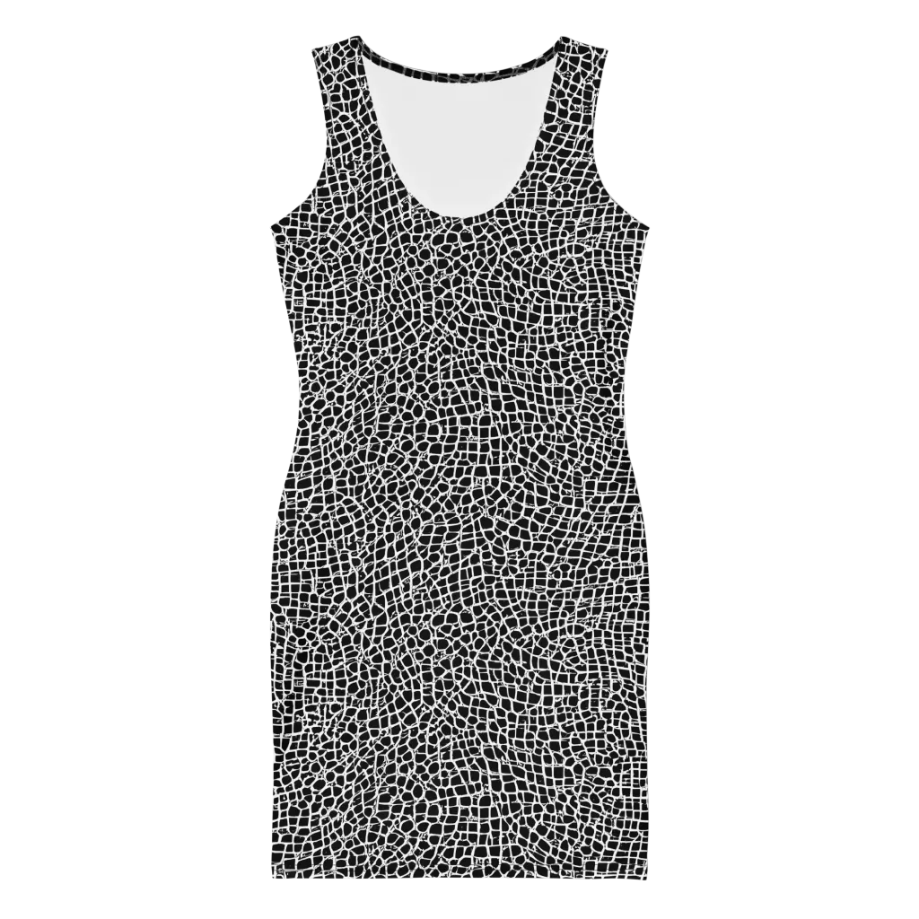 Lacquer Grid on Bodycon Dress — Front