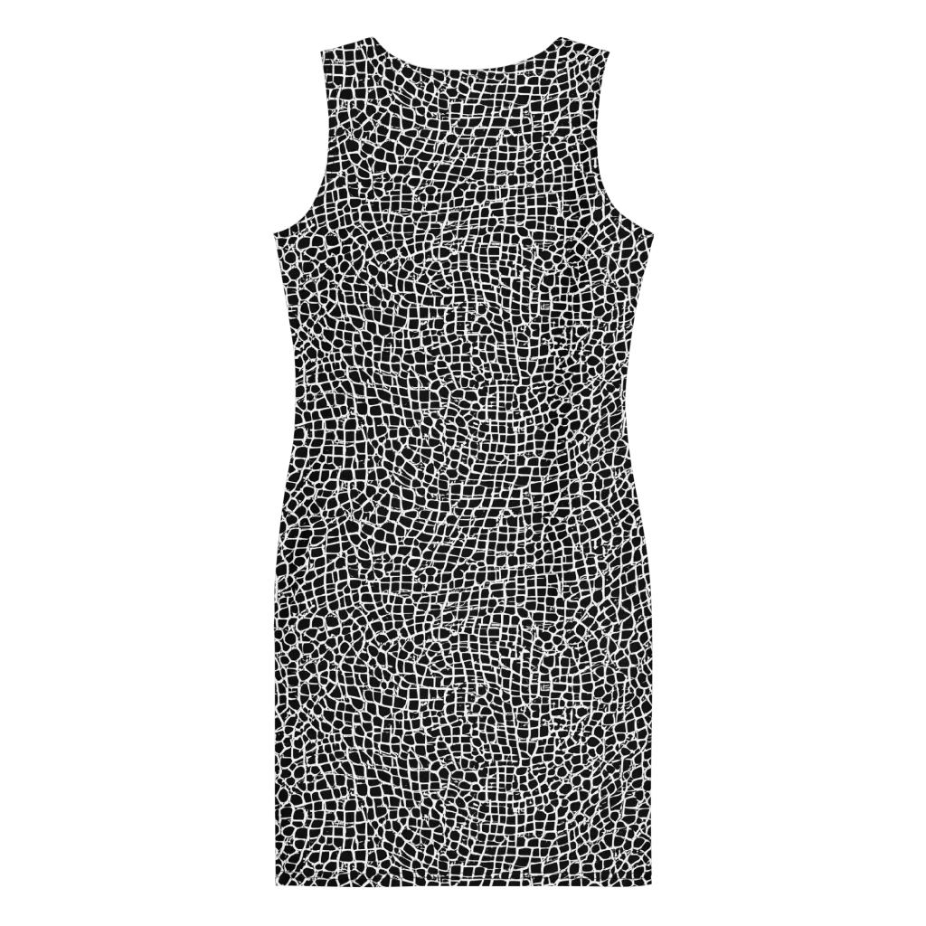 Lacquer Grid on Bodycon Dress — Back