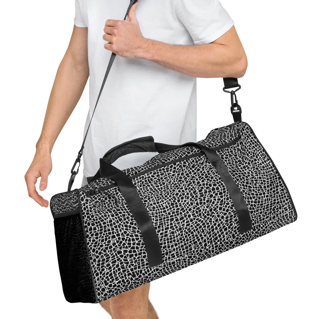 Lacquer Grid on Duffle Bag — Right Front