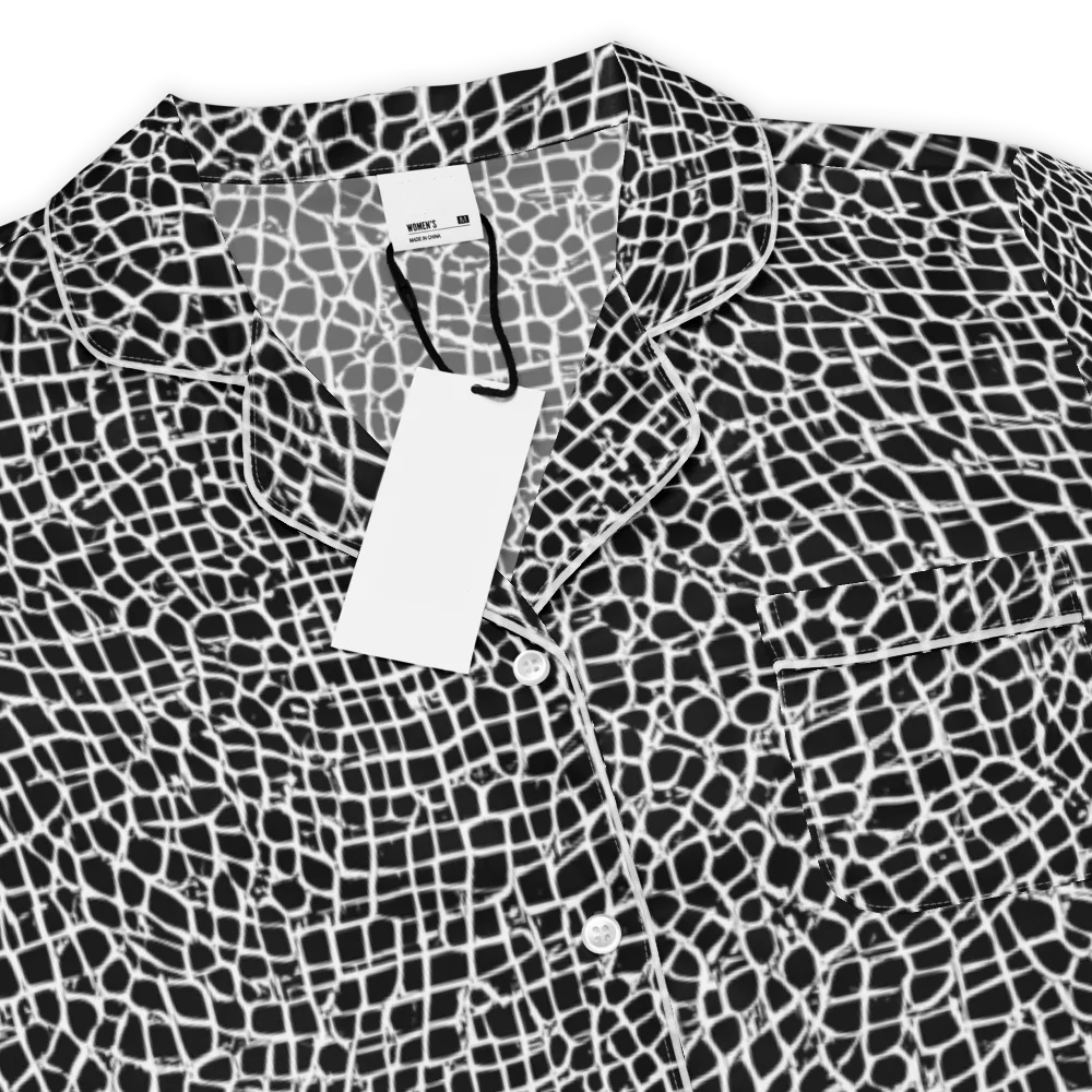 Lacquer Grid on Women's Short Sleeve Pajama Top — Product details