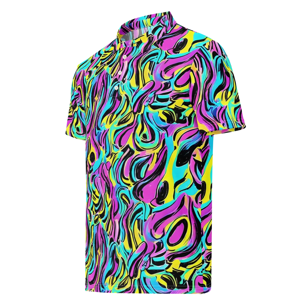 Plasma Twist on Men's Slim Fit Polo Shirt — Left Front