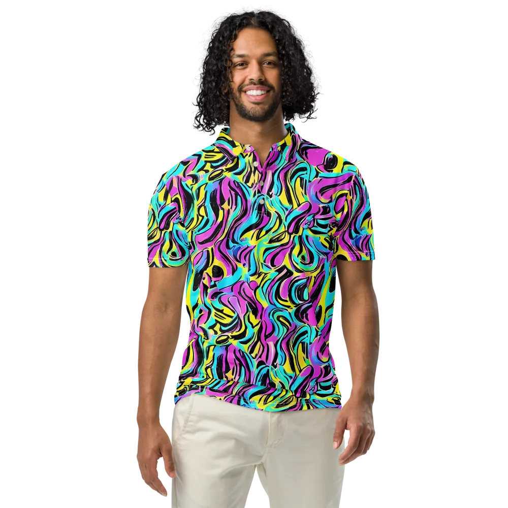 Plasma Twist on Men's Slim Fit Polo Shirt — Front