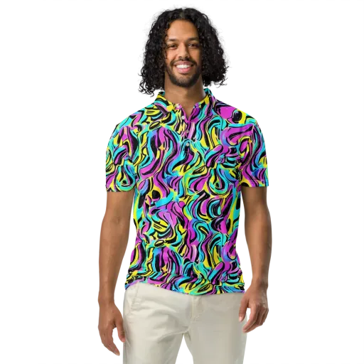 Plasma Twist on a Men's Slim Fit Polo Shirt