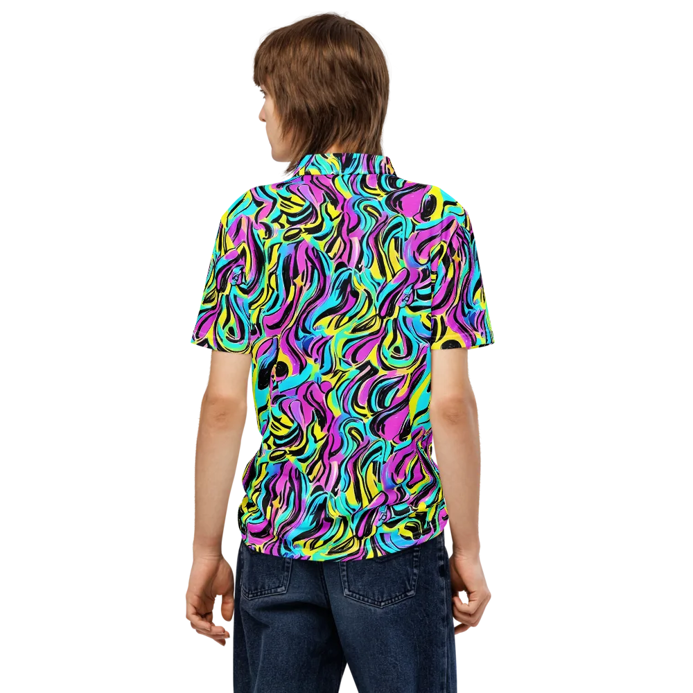 Plasma Twist on Men's Slim Fit Polo Shirt — Back