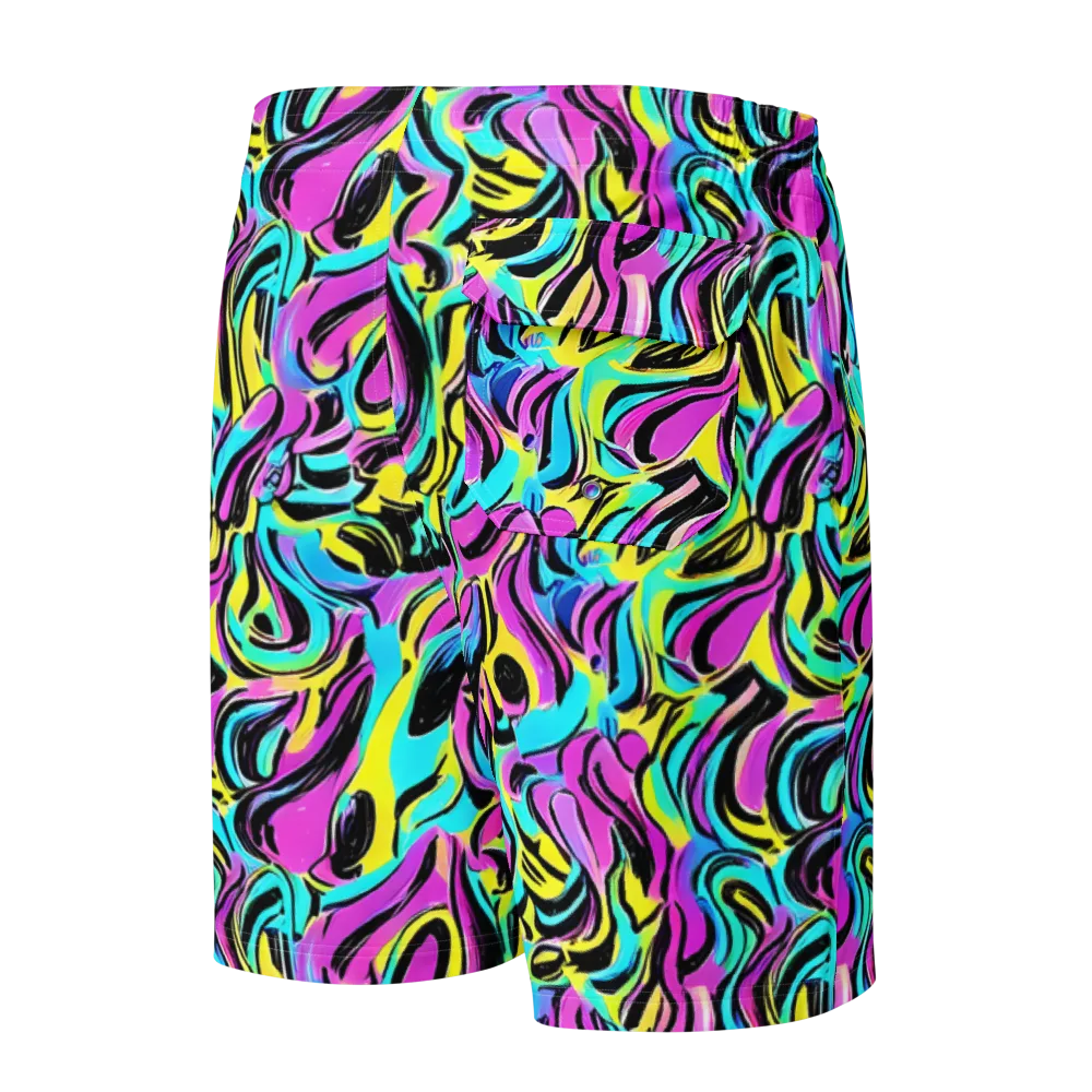 Plasma Twist on Men's Board Shorts — Back