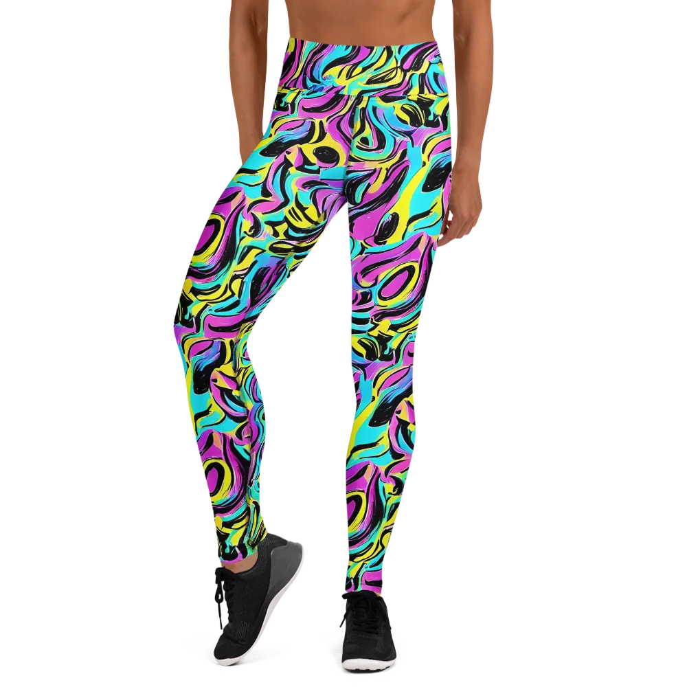 Plasma Twist on Yoga Leggings — Front