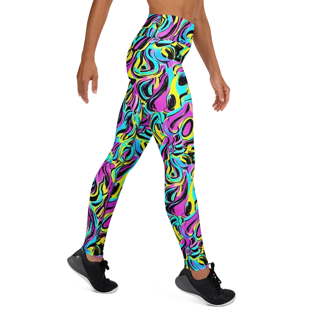 Plasma Twist on Yoga Leggings — Right