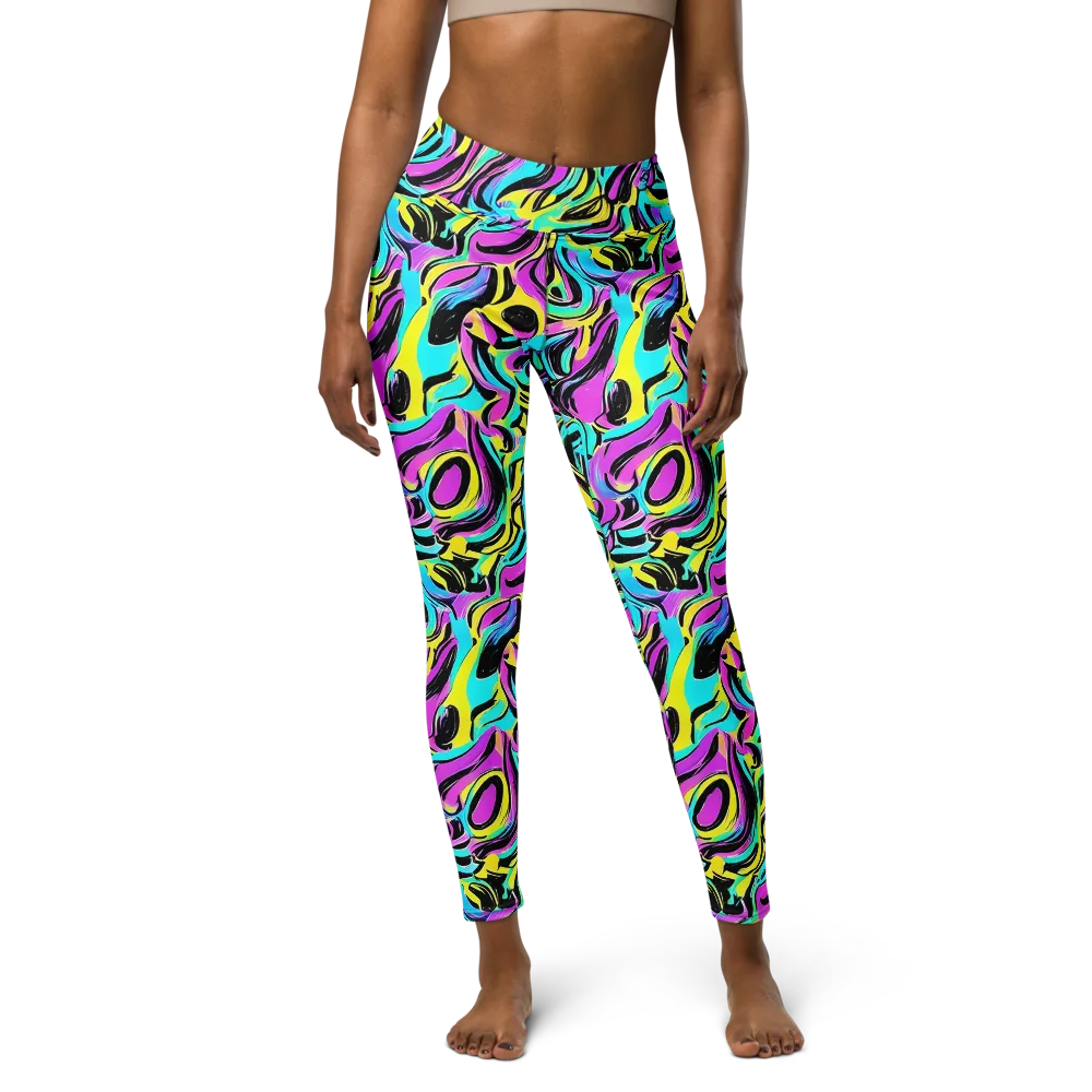 Plasma Twist on Yoga Leggings — Front