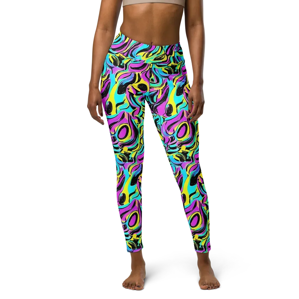 Plasma Twist on Yoga Leggings — Front