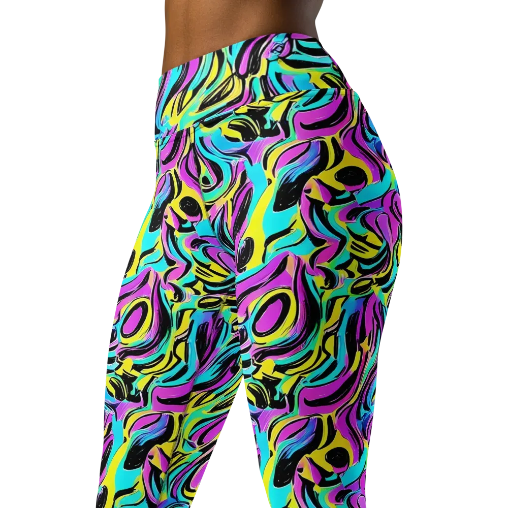 Plasma Twist on Yoga Leggings — Left Front