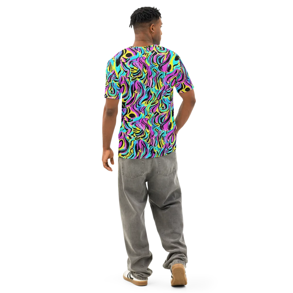 Plasma Twist on Men's Cotton Crew Neck T-Shirt — Back