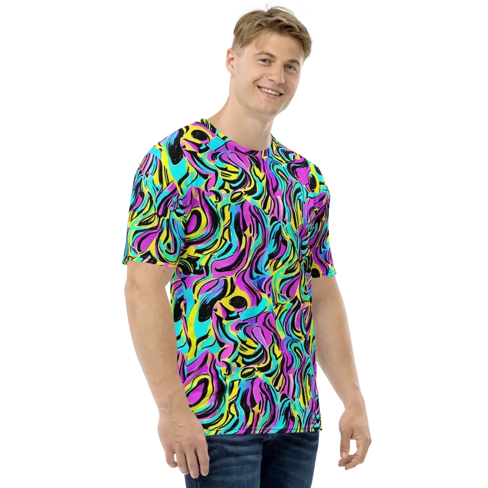 Plasma Twist on Men's Crew Neck T-Shirt — Right