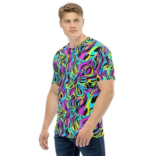 Plasma Twist on a Men's Crew Neck T-Shirt