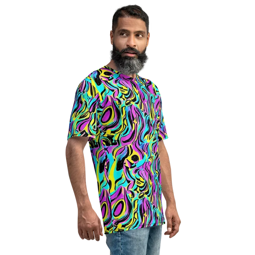 Plasma Twist on Men's Crew Neck T-Shirt — Right
