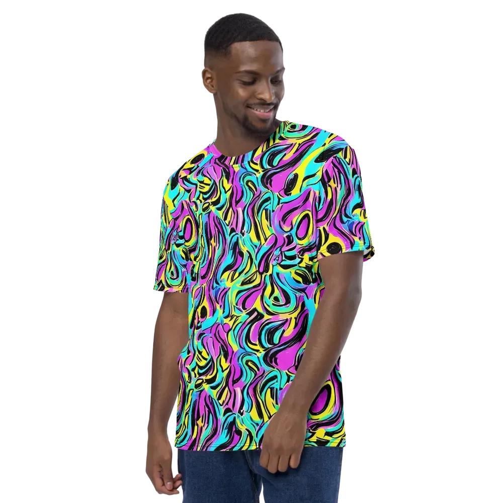 Plasma Twist on Men's Crew Neck T-Shirt — Left