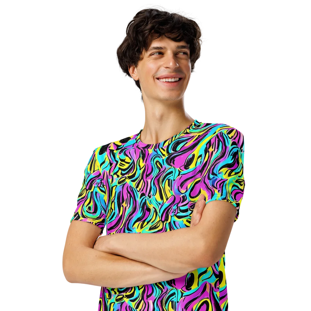 Plasma Twist on Men's Crew Neck T-Shirt — Left Front