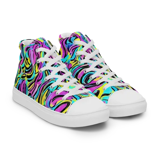 Plasma Twist on a Men's High Top Canvas Shoes