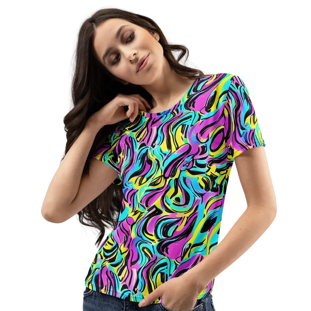 Plasma Twist on Women's Crew Neck T-Shirt — Left Front