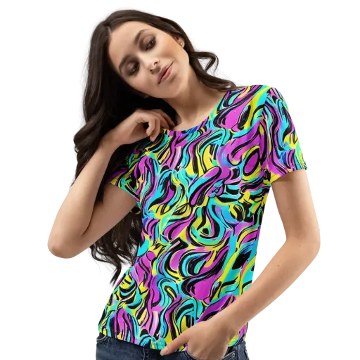 Plasma Twist on a Women's Crew Neck T-Shirt