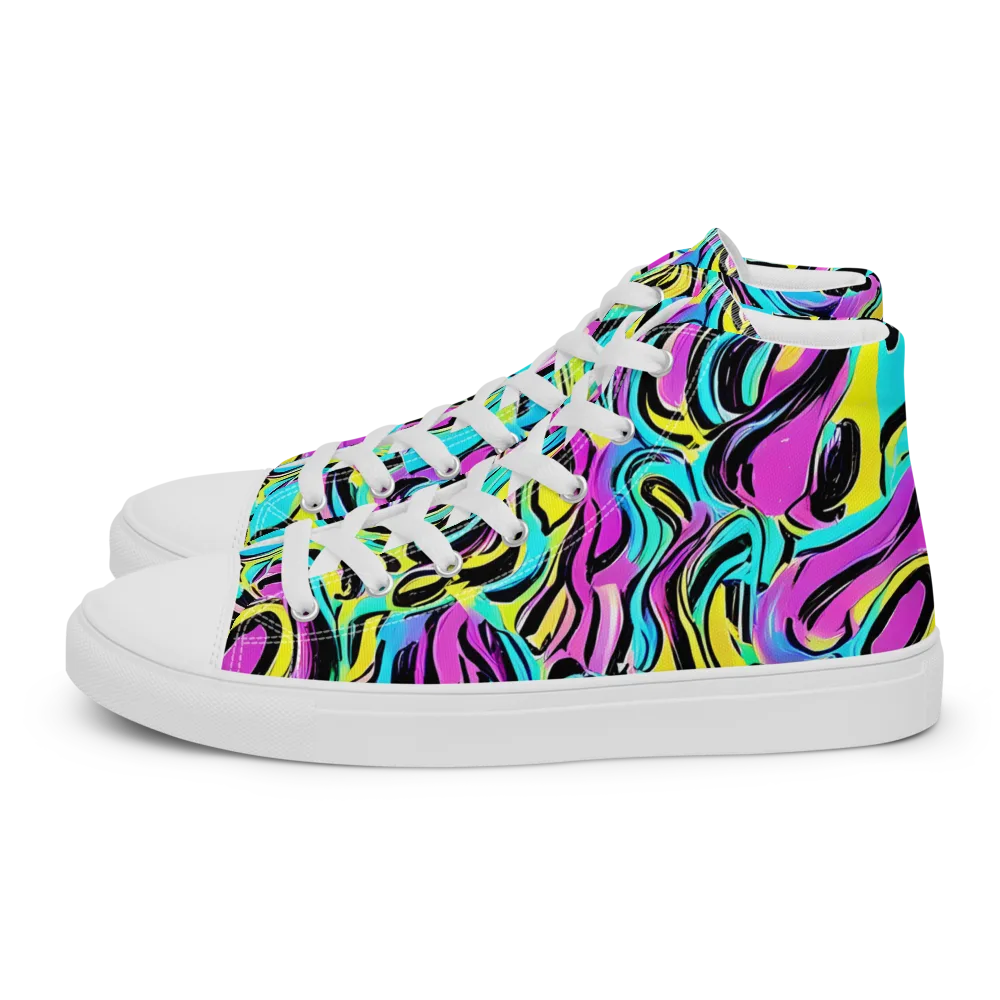 Plasma Twist on Women's High Top Canvas Shoes — Left