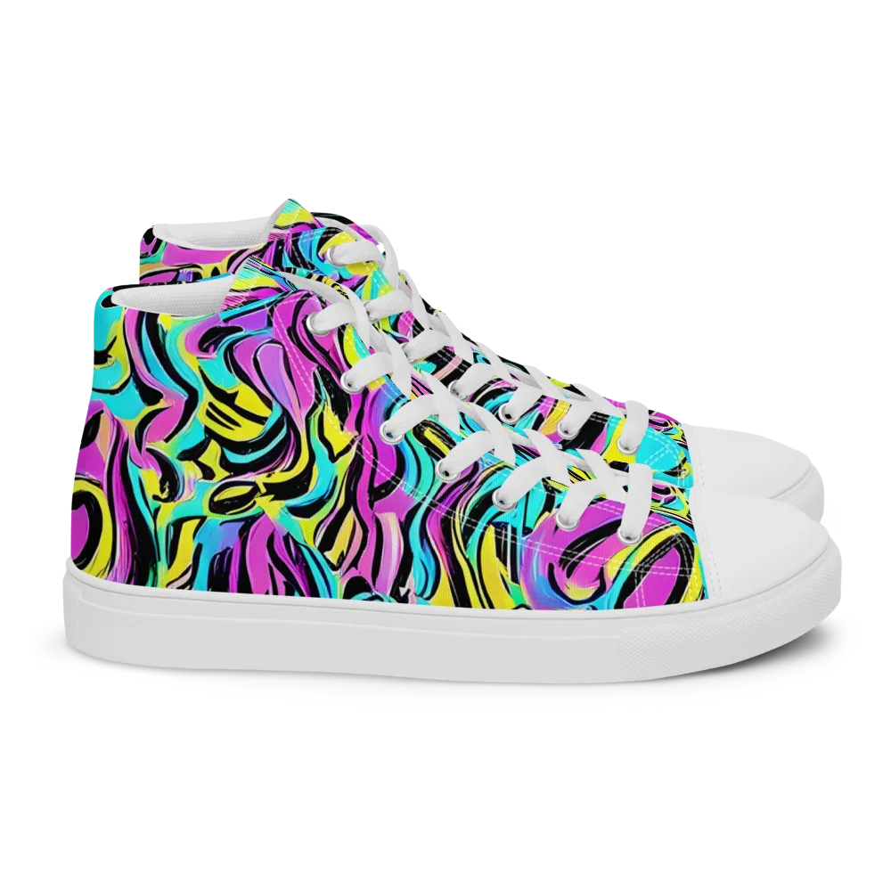Plasma Twist on Women's High Top Canvas Shoes — Right