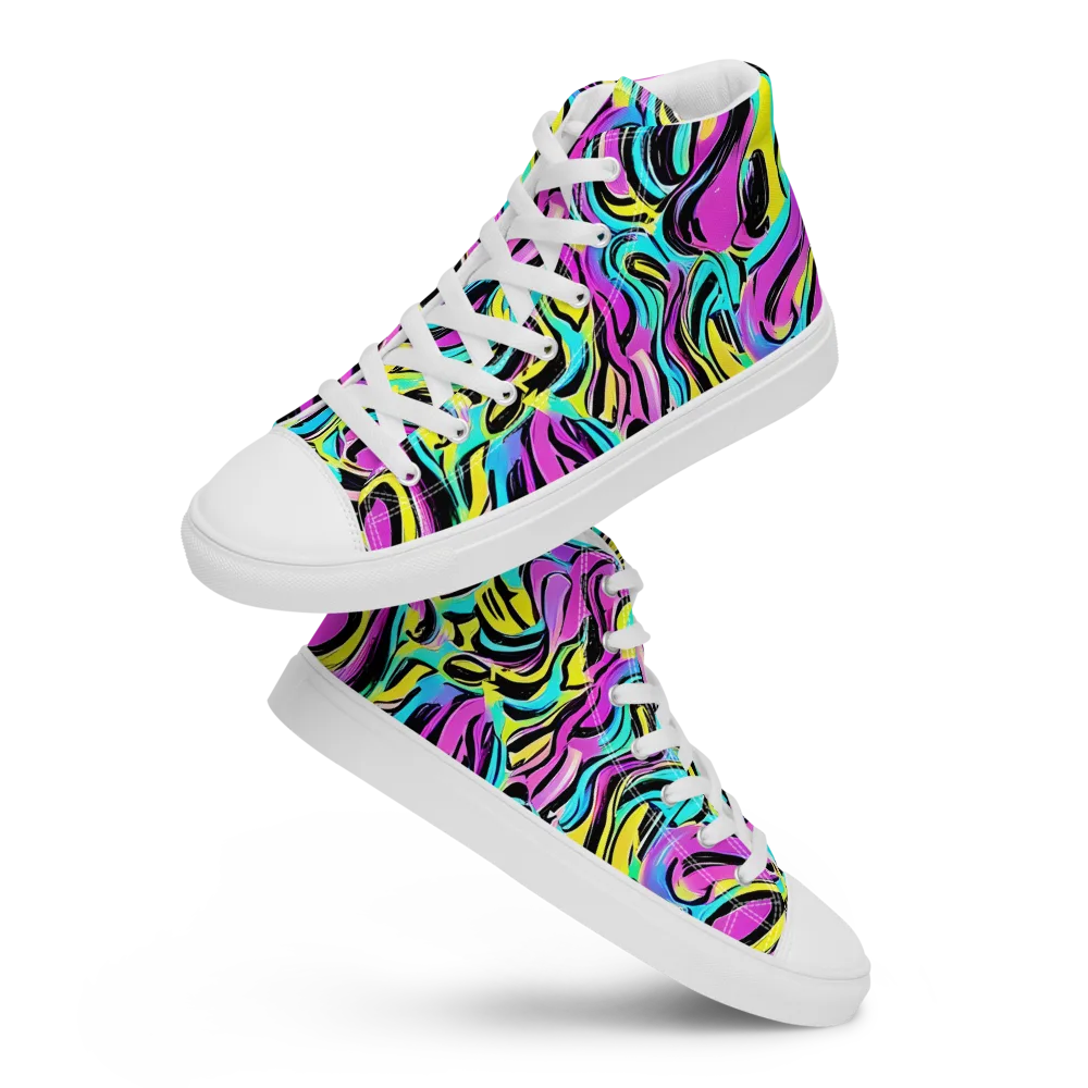 Plasma Twist on Women's High Top Canvas Shoes — Front