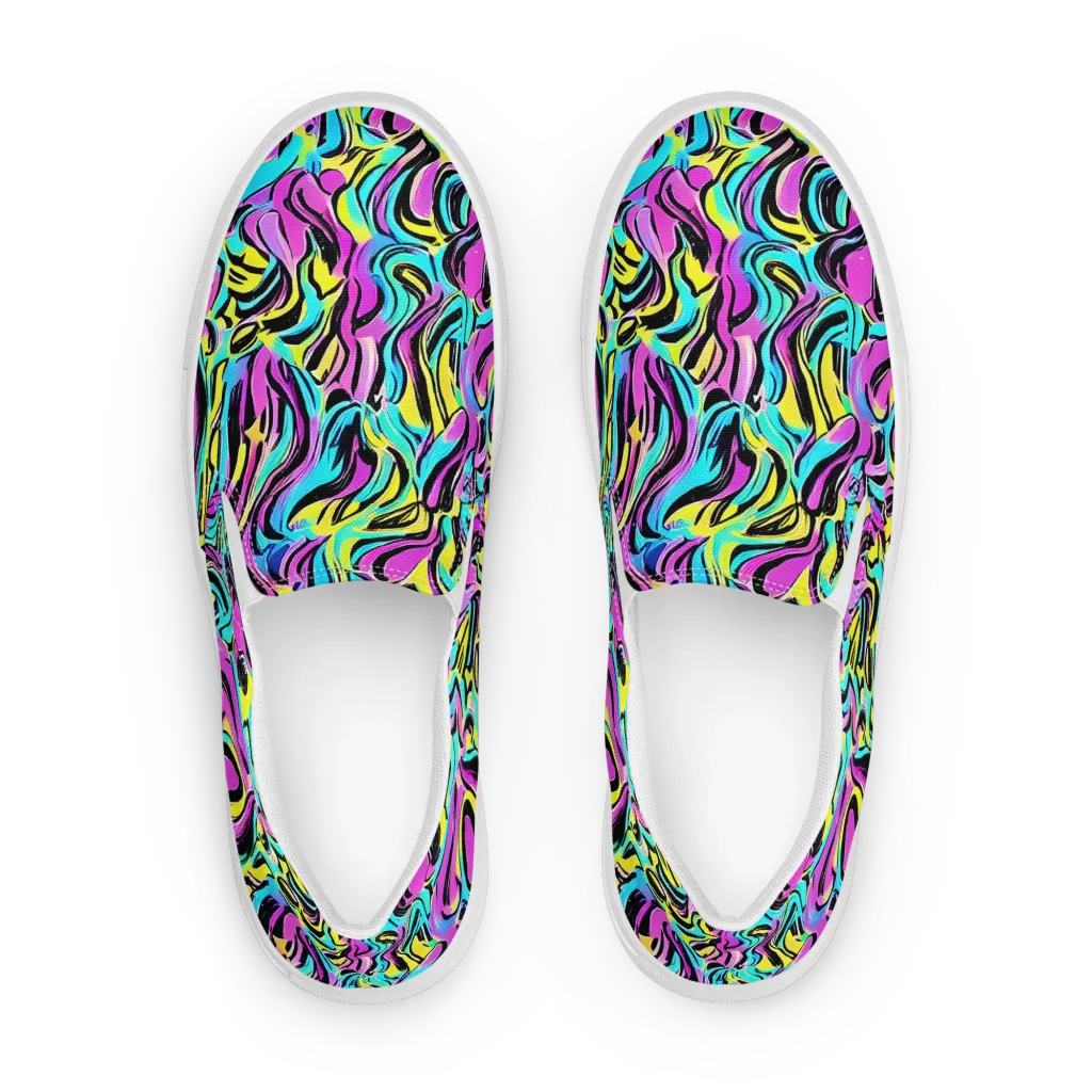 Plasma Twist on Men's Slip-On Canvas Shoes — Front