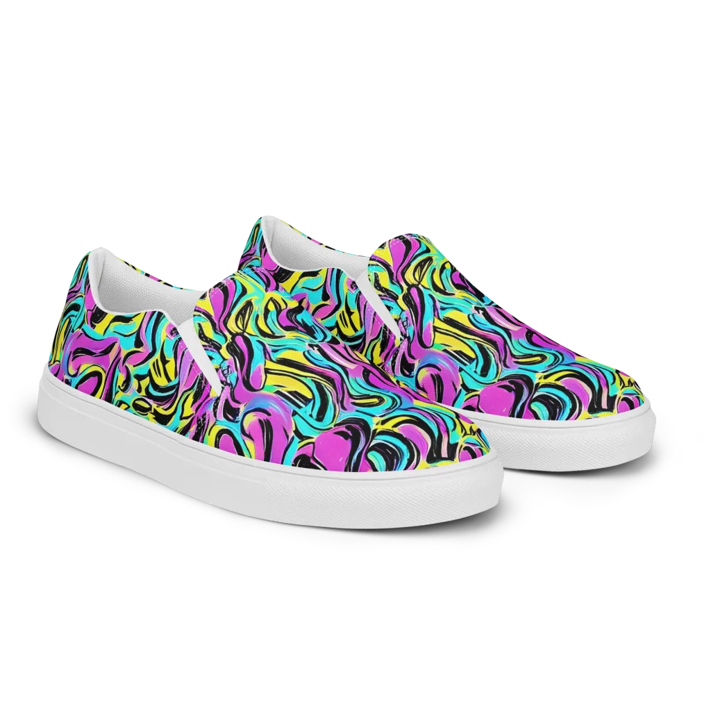 Plasma Twist on Men's Slip-On Canvas Shoes — Right Front