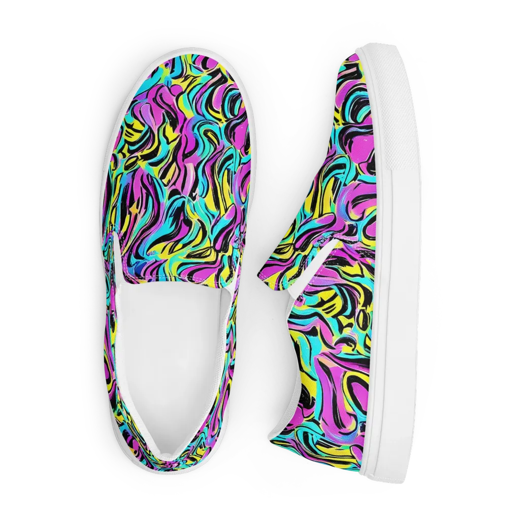Plasma Twist on Men's Slip-On Canvas Shoes — Front