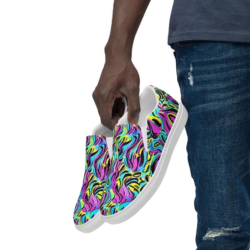 Plasma Twist on Men's Slip-On Canvas Shoes — Left Front