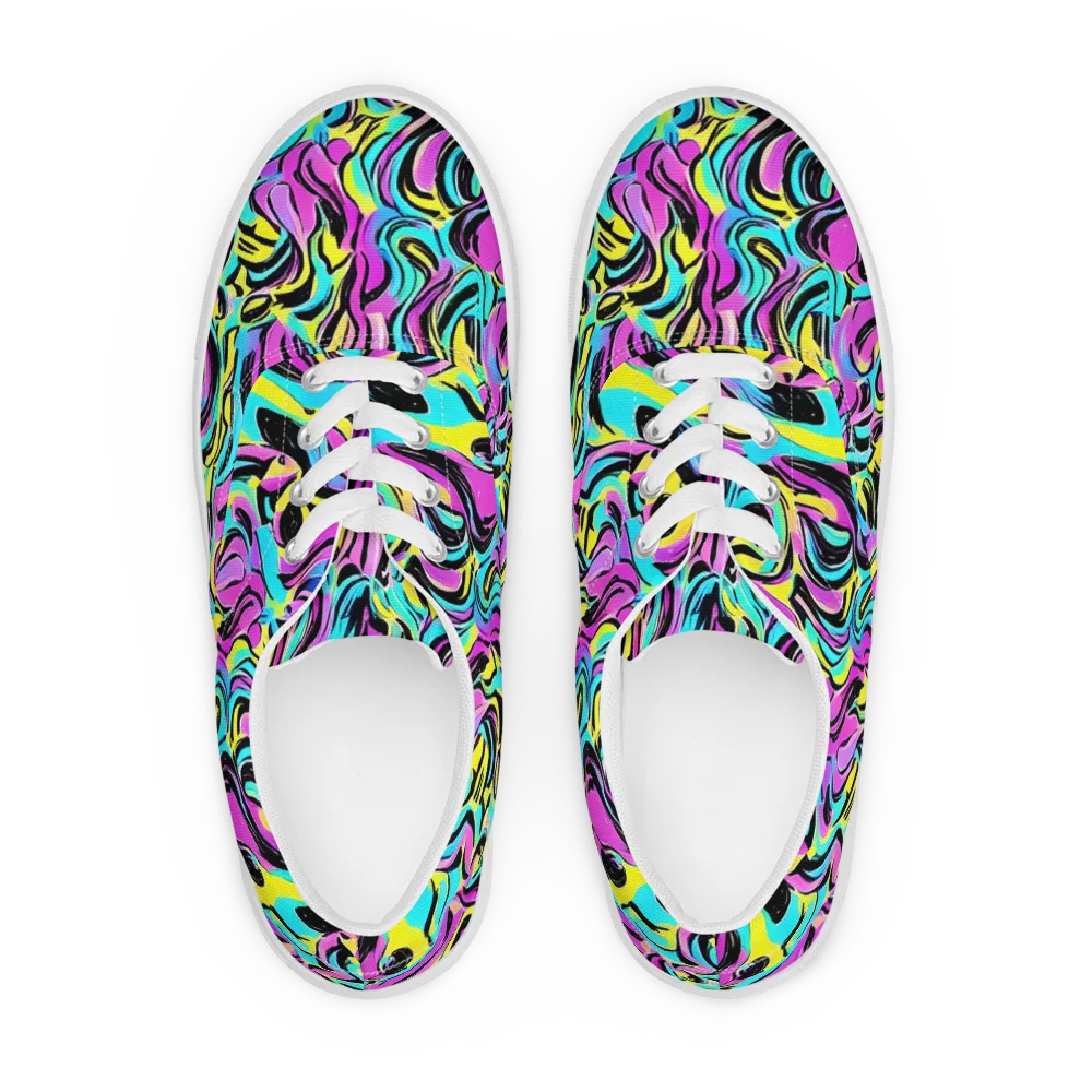 Plasma Twist on Men's Lace-Up Canvas Shoes — Front