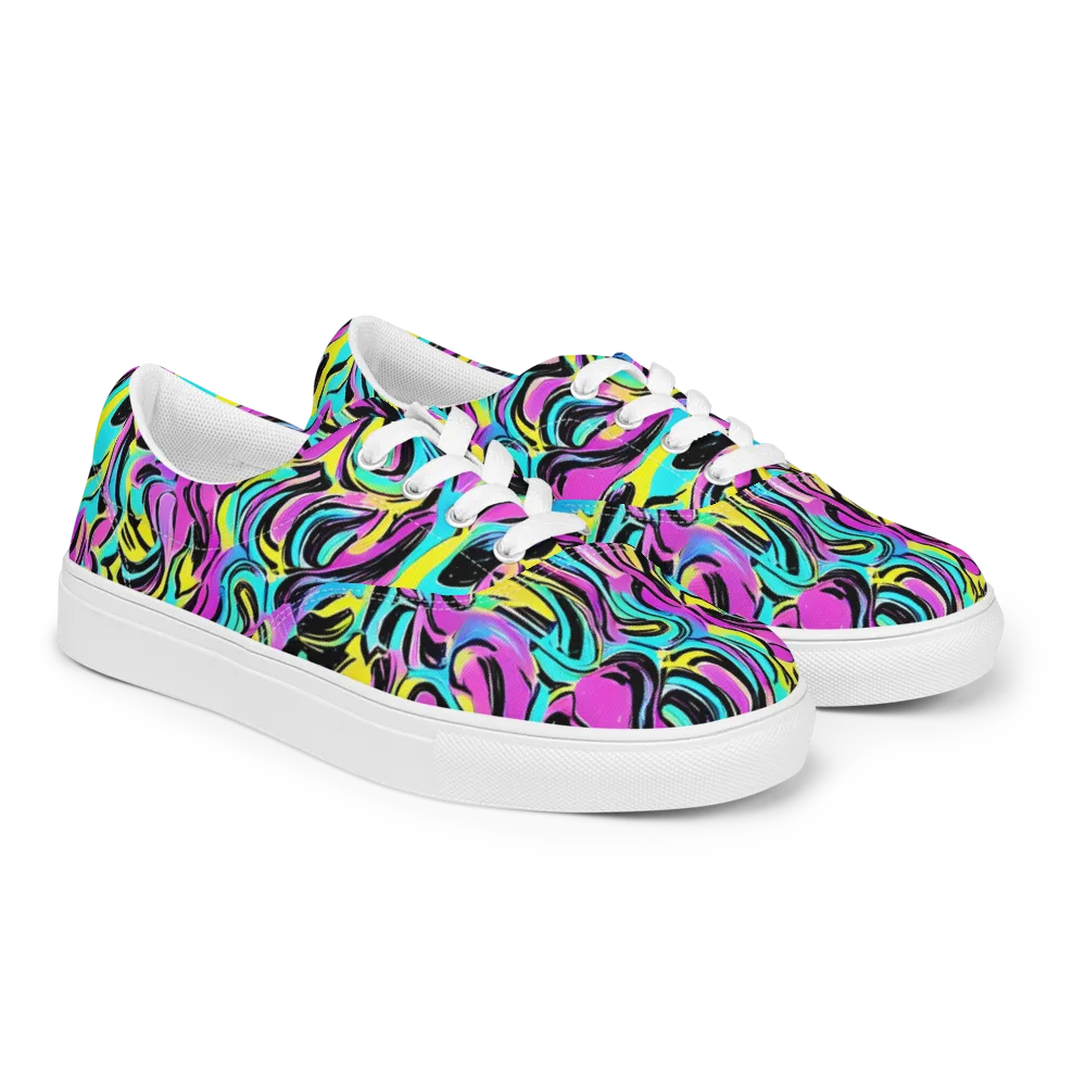 Plasma Twist on Men's Lace-Up Canvas Shoes — Right Front