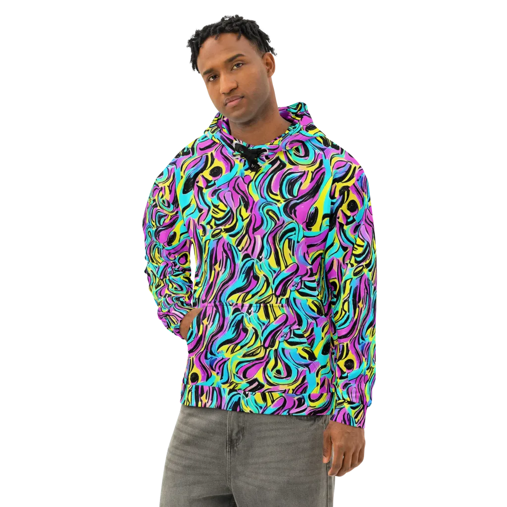 Plasma Twist on Cotton Hoodie — Left Front