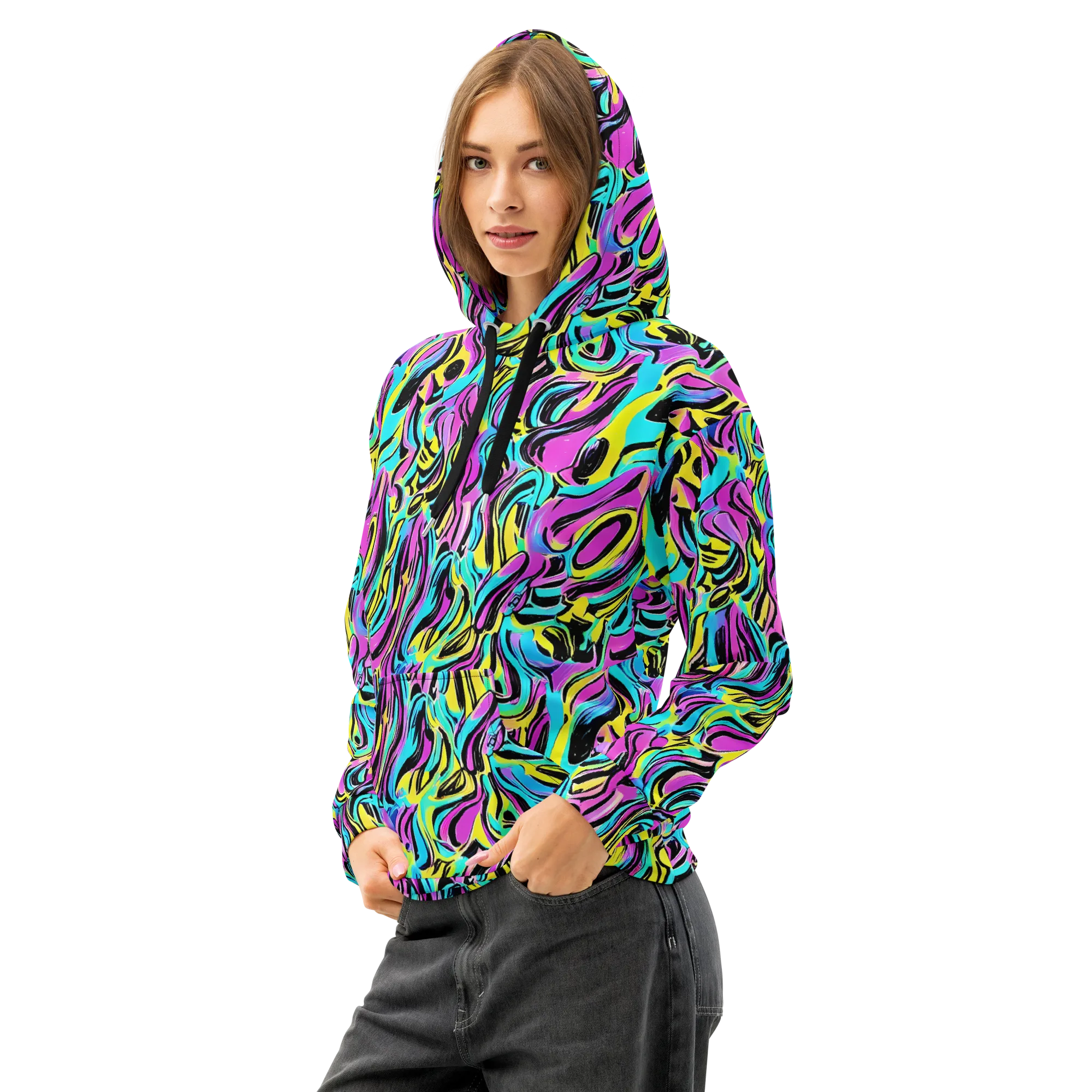 Plasma Twist on Cotton Hoodie — Left Front
