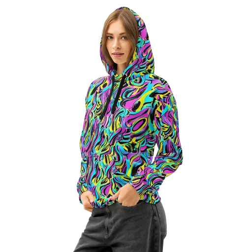 Plasma Twist on a Cotton Hoodie