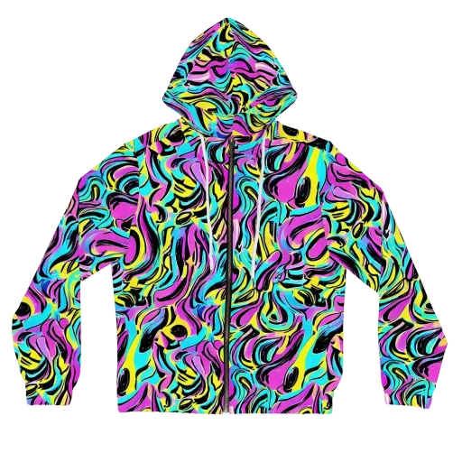 Plasma Twist on a Women's Full-Zip Hoodie