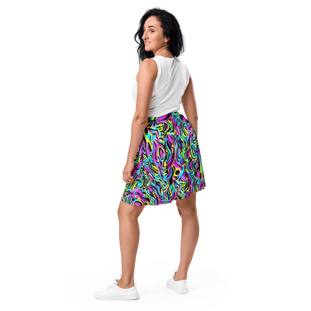 Plasma Twist on Skater Skirt — Back