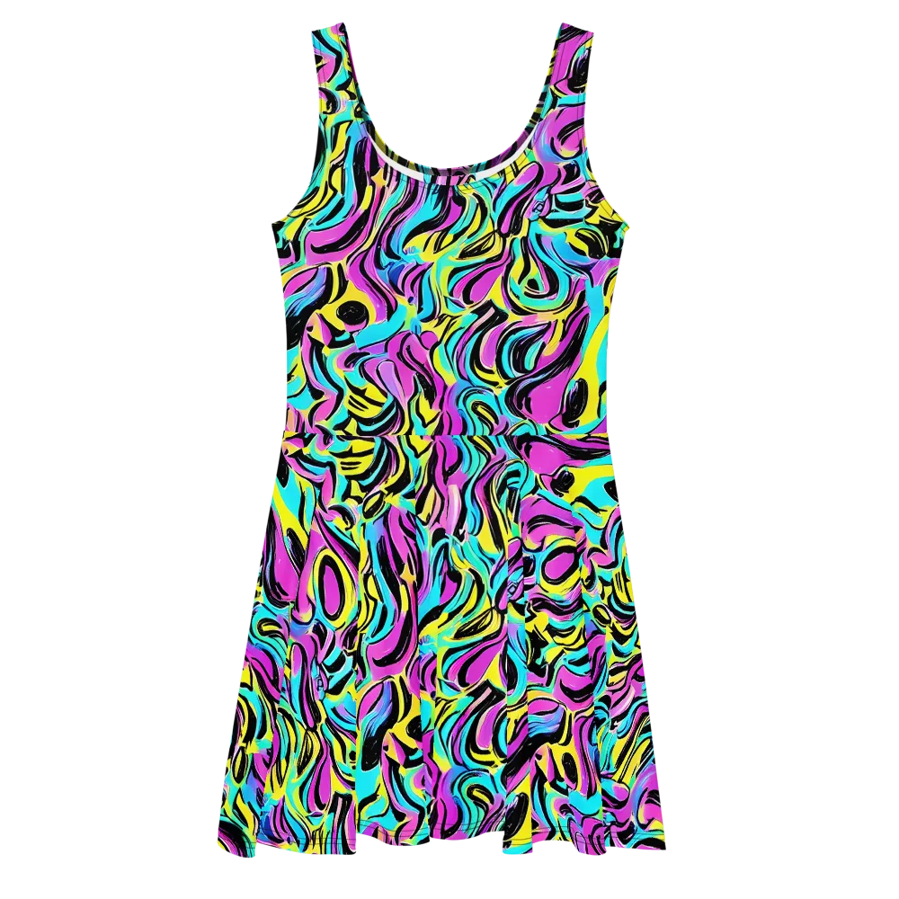 Plasma Twist on Skater Dress — Front