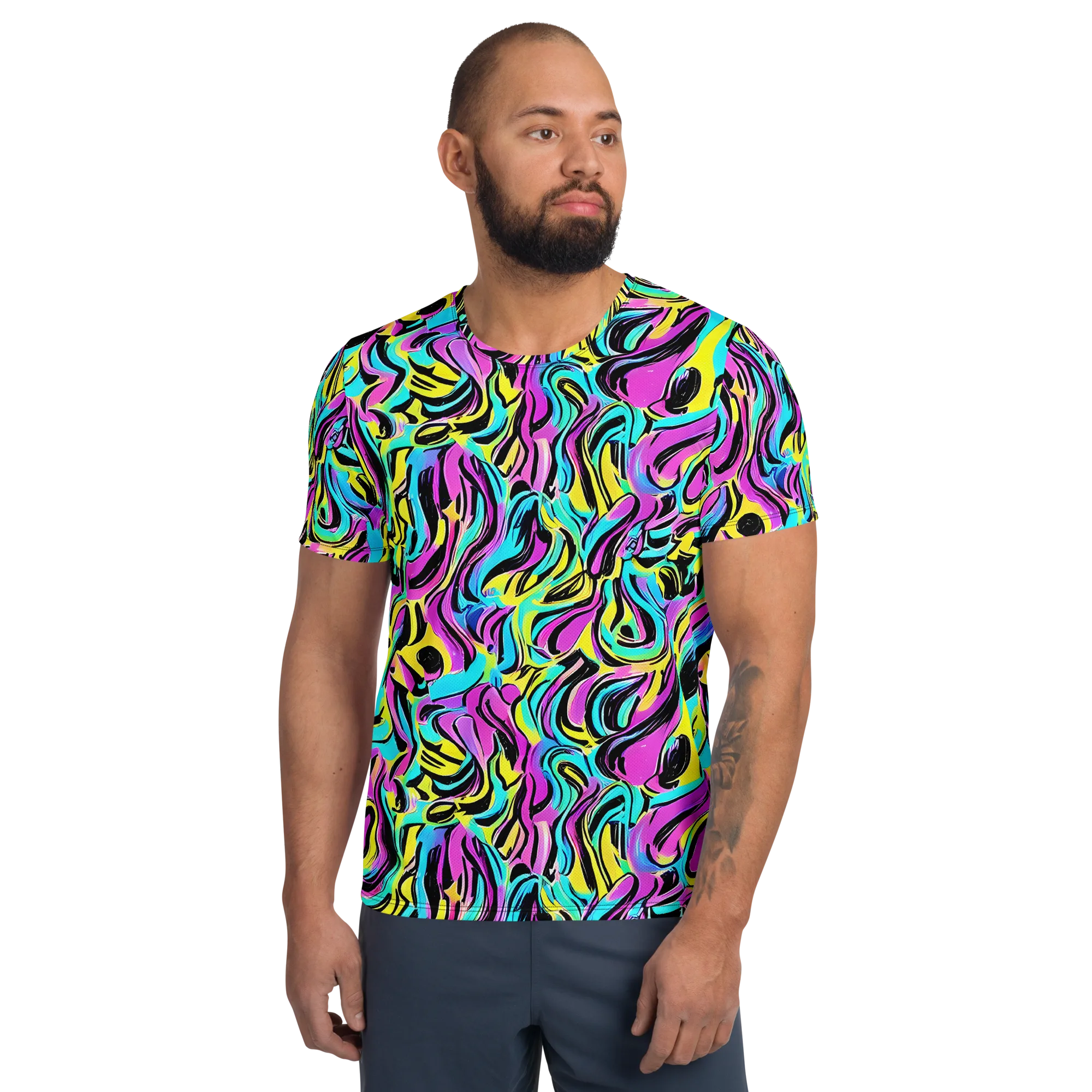 Plasma Twist on Men's Athletic T-Shirt — Front