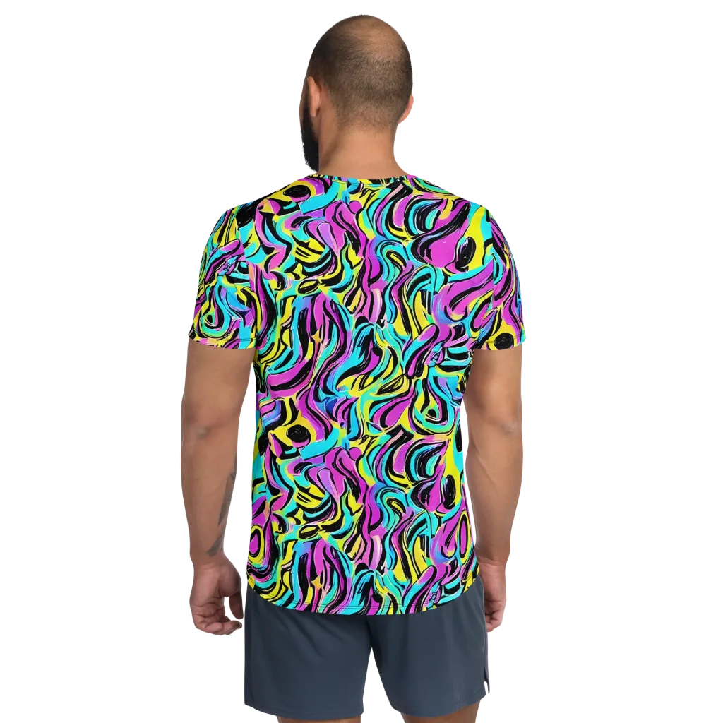 Plasma Twist on Men's Athletic T-Shirt — Back