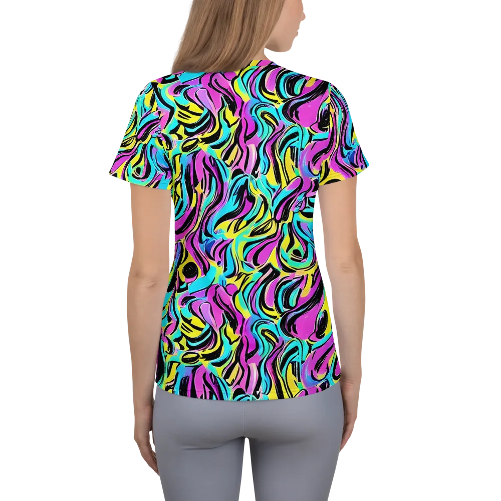 Plasma Twist on Women's Athletic T-Shirt — Back