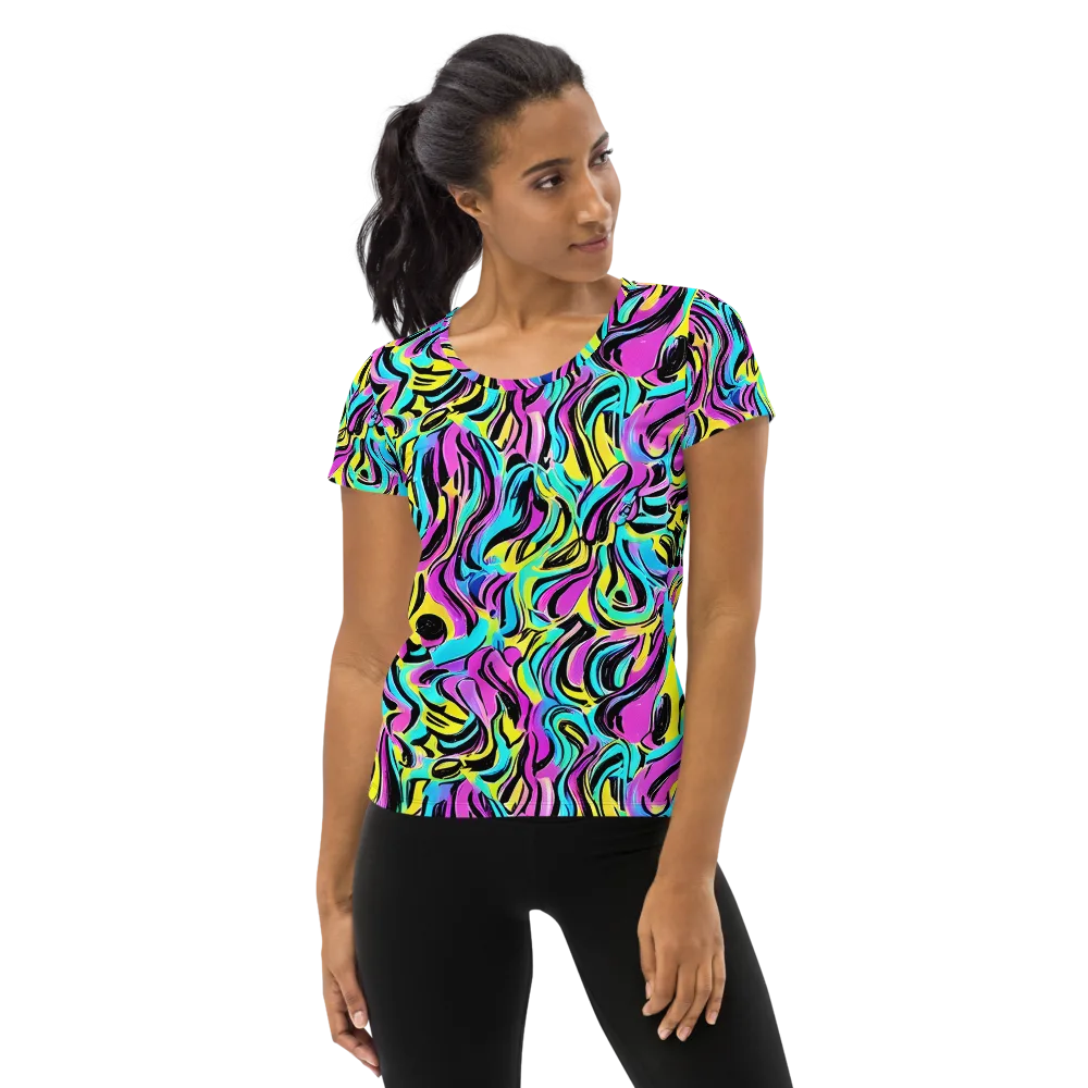 Plasma Twist on Women's Athletic T-Shirt — Front