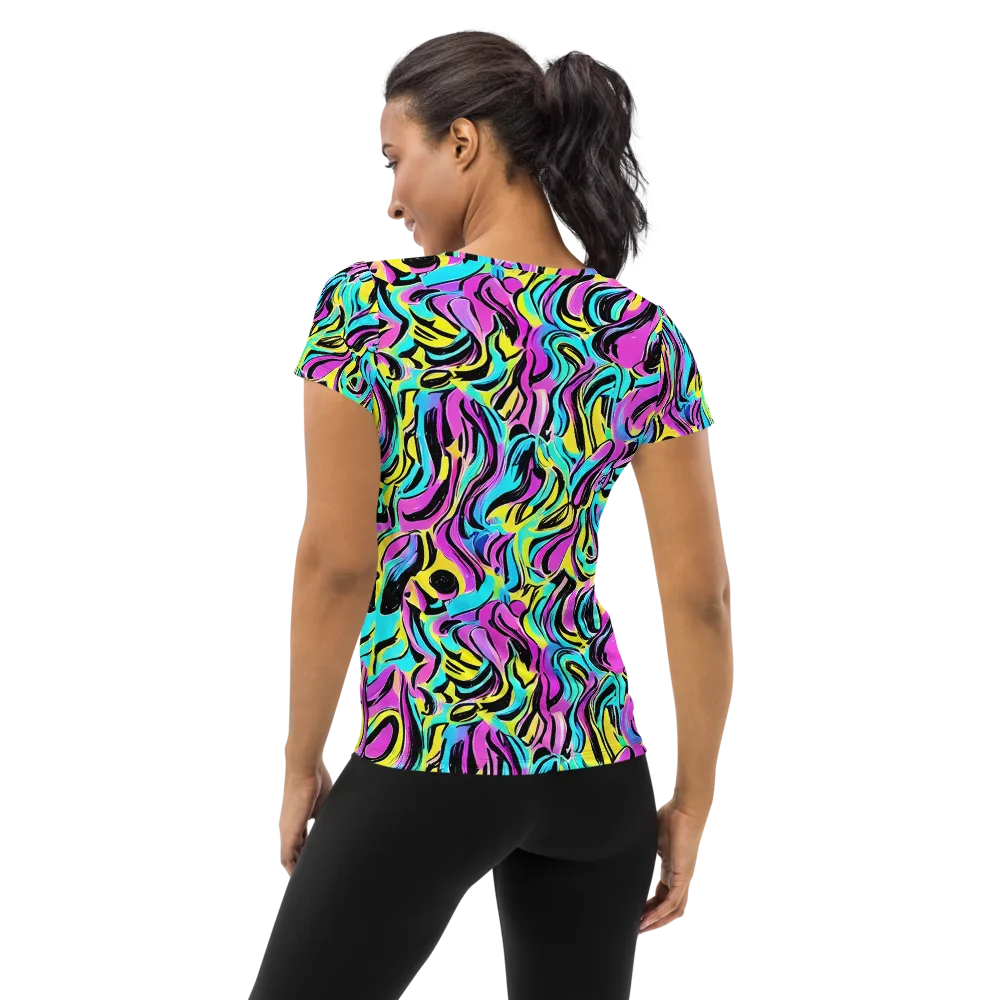 Plasma Twist on Women's Athletic T-Shirt — Back