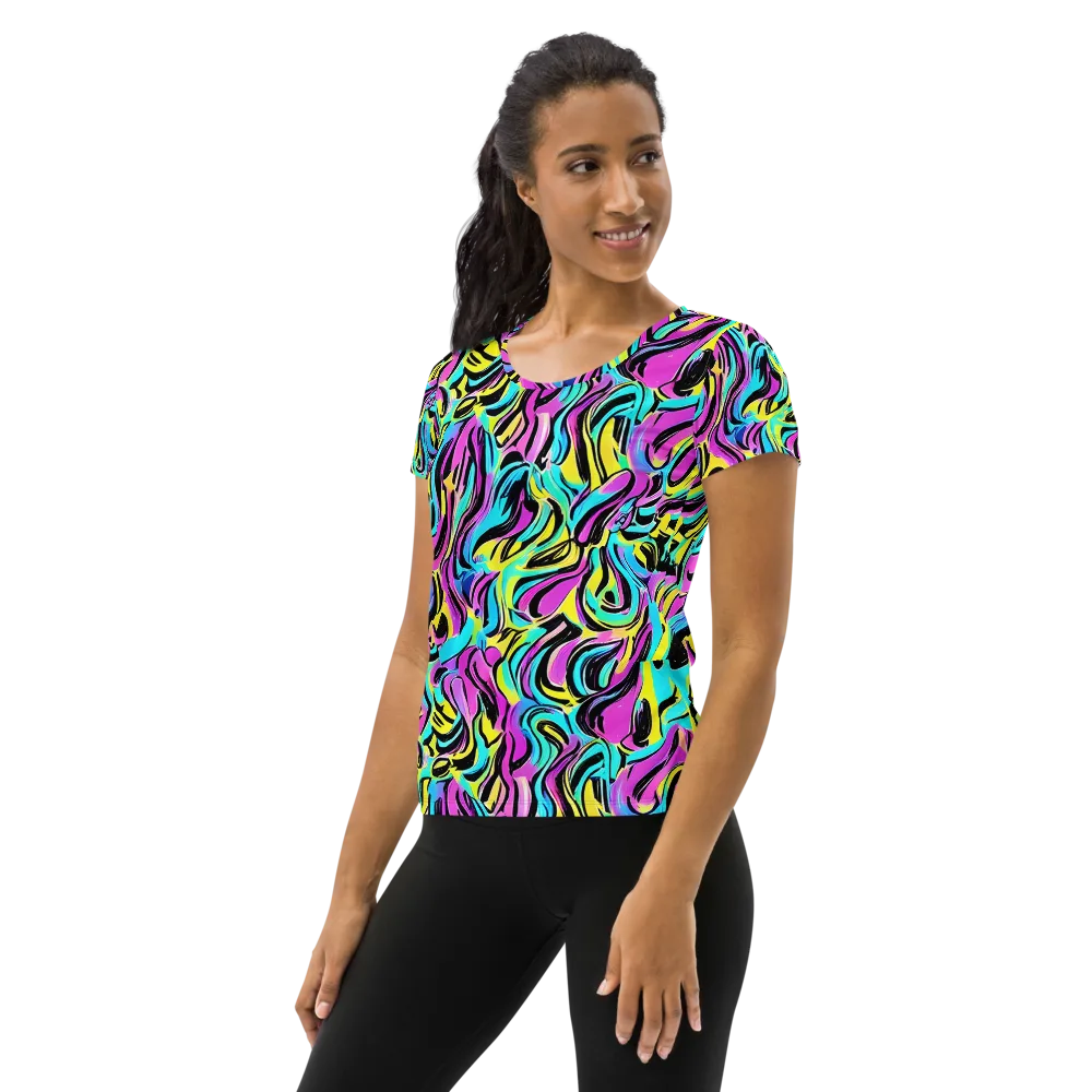 Plasma Twist on Women's Athletic T-Shirt — Left